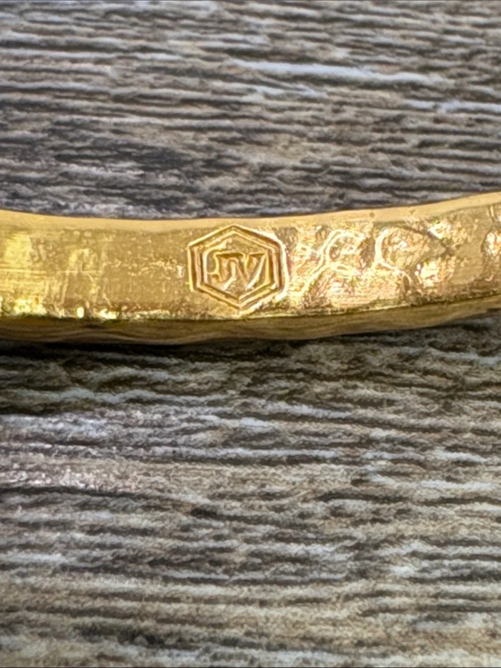 Julie Vos Gold Bamboo Bangle Bracelet Designer Jewelry w/ Box & Pouch